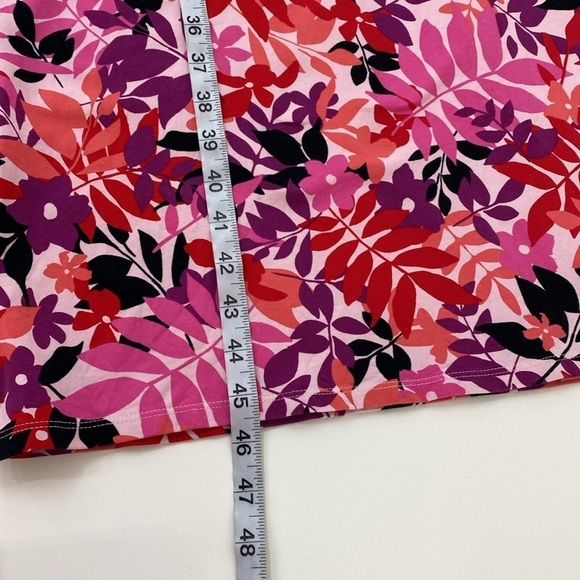 Lands'End Cotton Pullover Dress Leaf Print Cap Sleeve Women's Medium - Picture 10 of 13